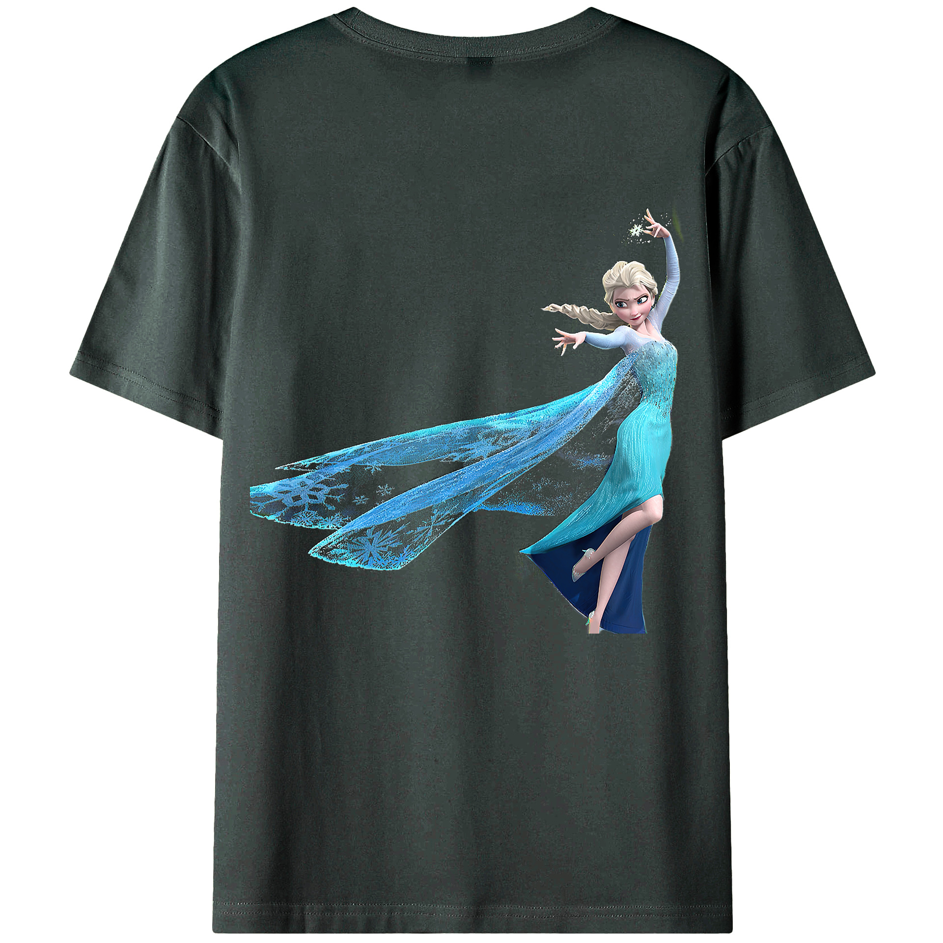 （画像用） アナと雪の女王 アンナ エルサ Frozen Anna Elsa 綿100％ メンズ半袖Tシャツ（バックプリント） 通気性